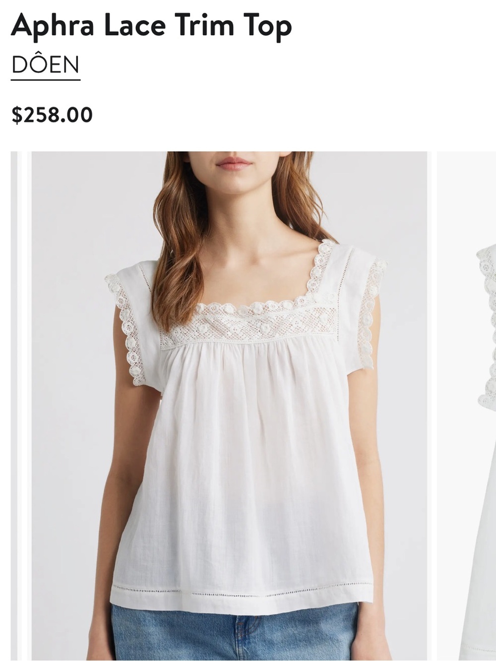 Doen Aphra Lace Trim Top